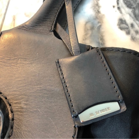 Authentic JIL SANDER (Original) Made in Italy | Mixed-Material Tote Black - Picture 5 of 16
